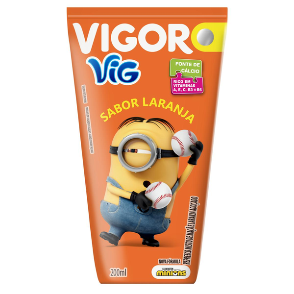 Refresco Adoçado Laranja Minions Vigor Vig Caixa 200ml