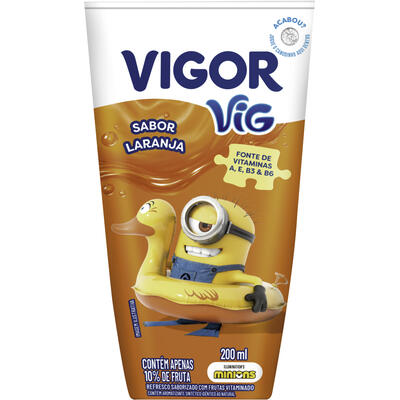 Refresco Adoçado Laranja Minions Vigor Vig Caixa 200ml