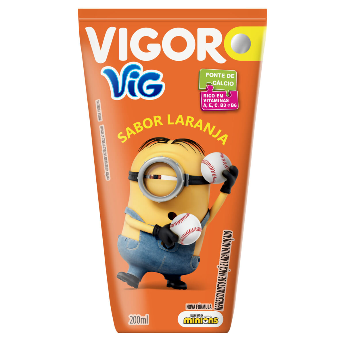 Refresco Adoçado Laranja Minions Vigor Vig Caixa 200ml