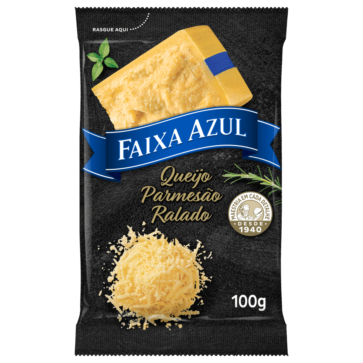 Queijo Parmesão Ralado Faixa Azul Pacote 100g