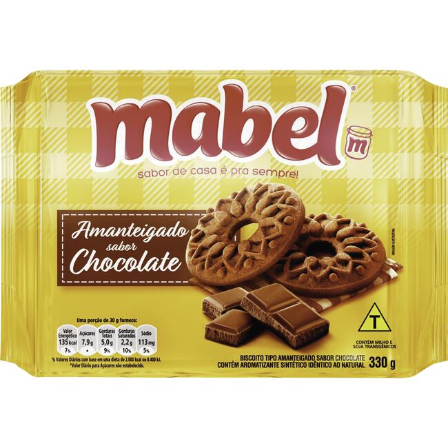 Biscoito Amanteigado Mabel Chocolate 330g