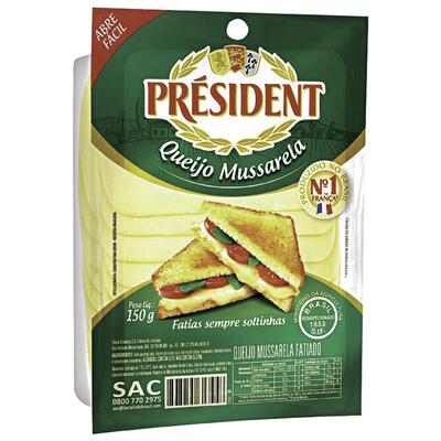 Queijo Mussarela Président Fatiado 150g