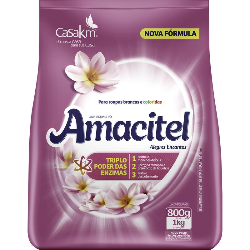 Lava Roupas em Pó Amacitel Alegres Encantos 800g