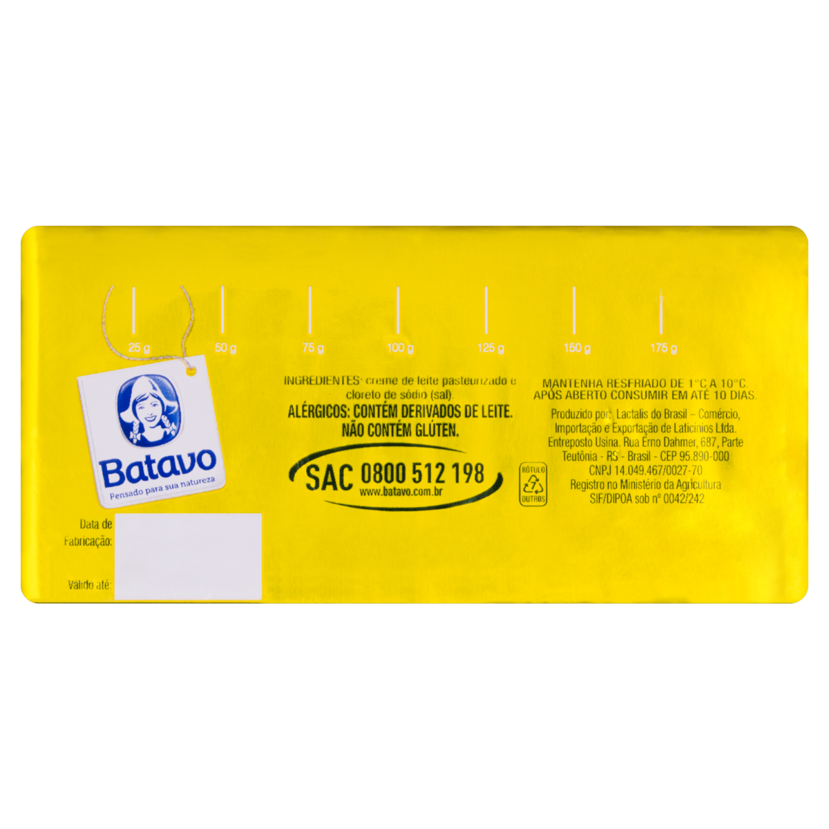 Manteiga Batavo Tablete com Sal 200g