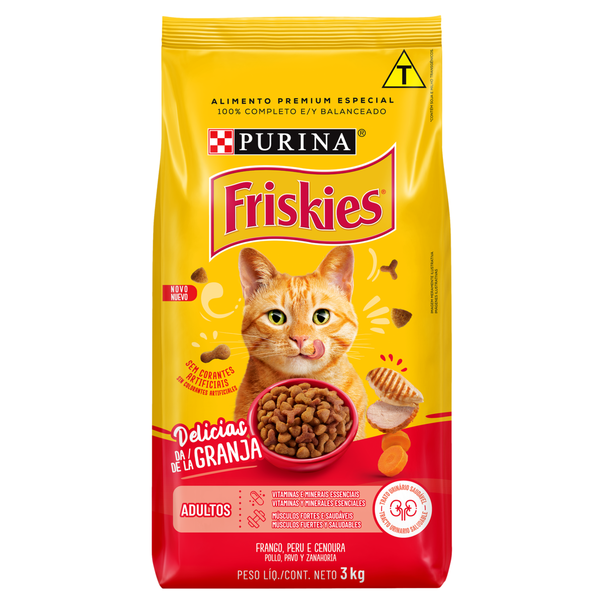 Ração Seca Purina Friskies para Gatos Adultos Frango 3kg