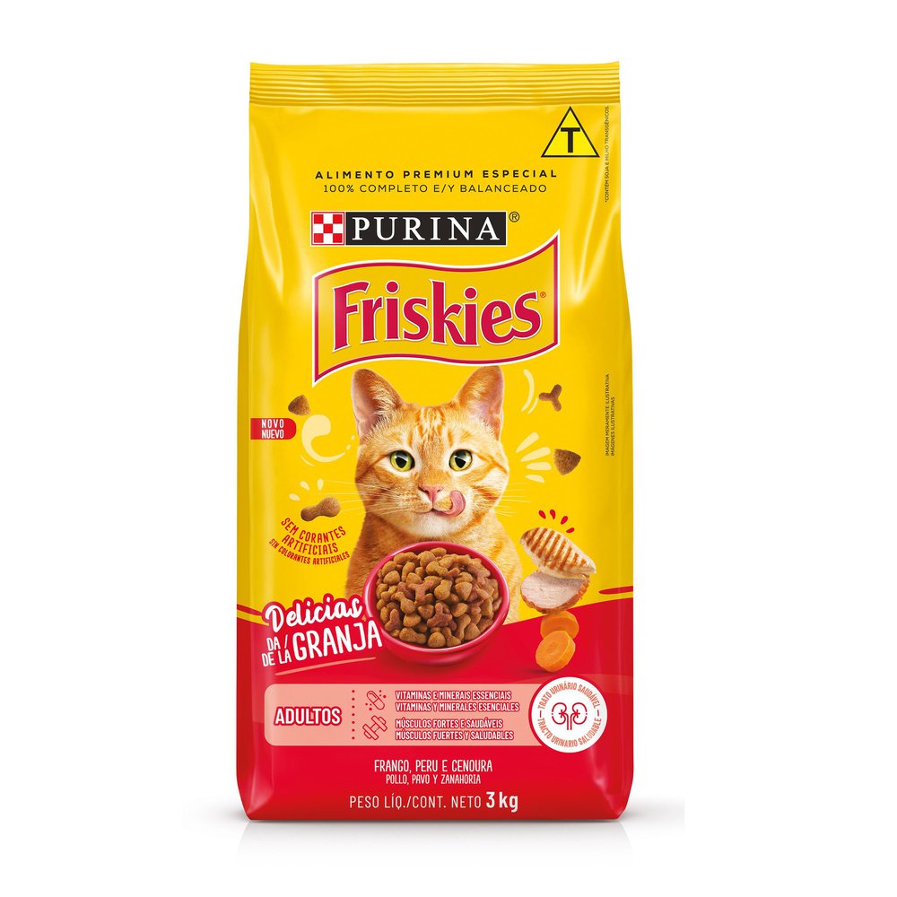 Ração Seca Purina Friskies para Gatos Adultos Frango 3kg