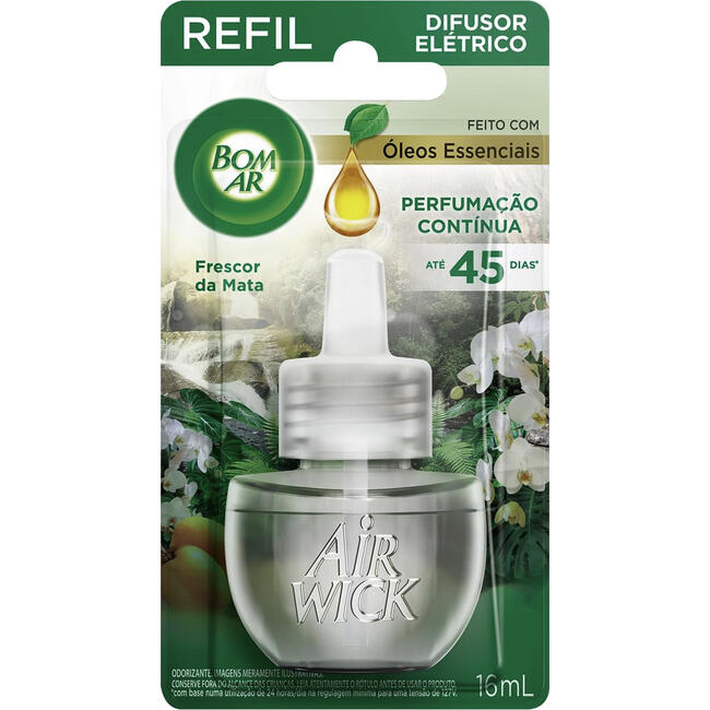 Difusor Elétrico BOM AR Frescor da Mata Refil 16ml