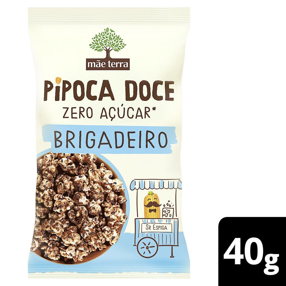 Pipoca Doce Pronta mãe terra Brigadeiro Zero Açúcar 35 g