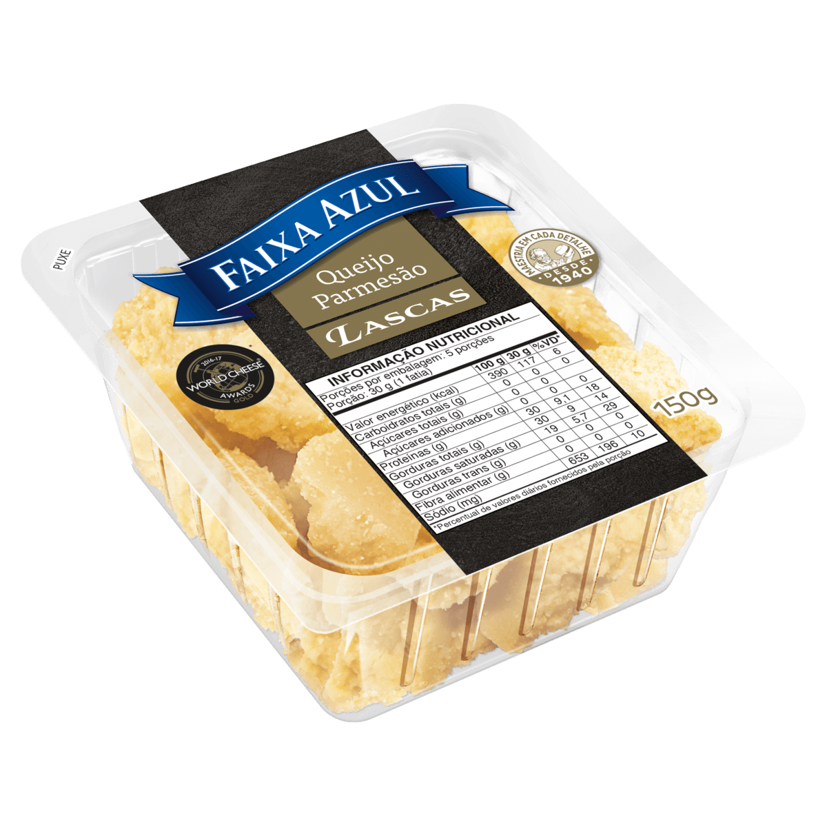 Queijo Parmesão Lascas Faixa Azul 150g