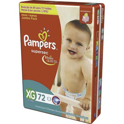 Fralda Descartável Pampers Supersec - XG 72 un
