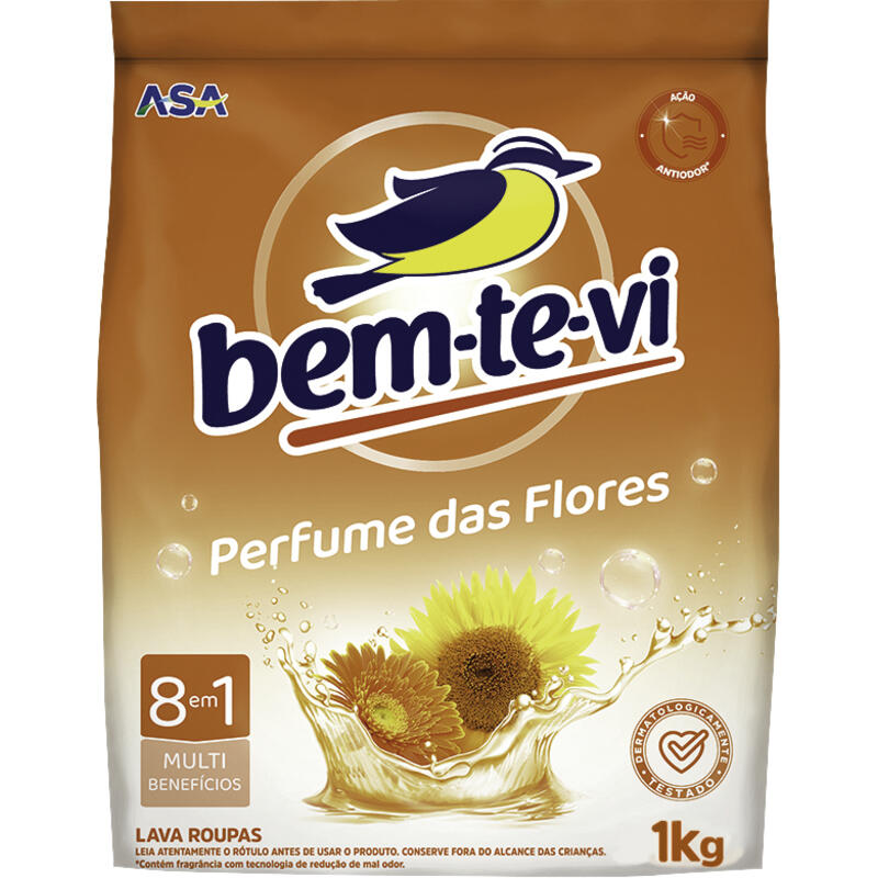 Lava Roupas em Pó Bem-te-vi Tradicional 1kg