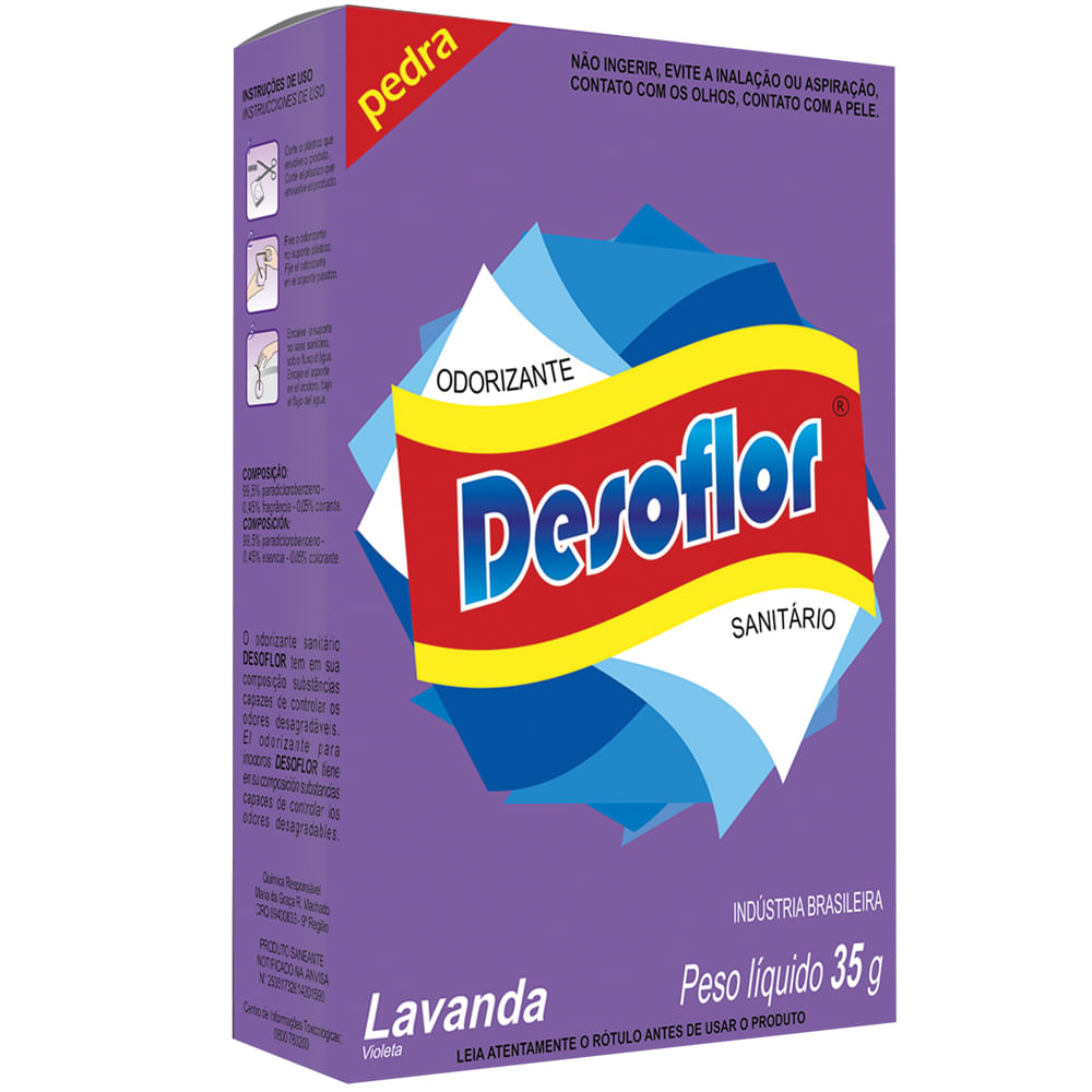 Pedra Odorizante Sanitária Desoflor Lavanda 35g