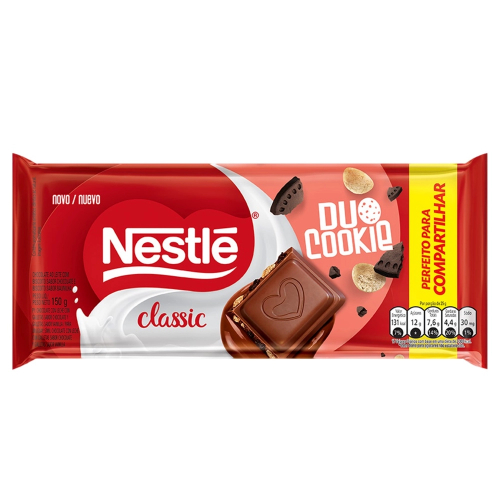 Chocolate ao Leite Duo Cookie Classic Pacote 150g