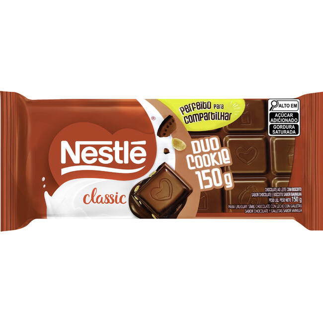 Chocolate ao Leite Duo Cookie Classic Pacote 150g