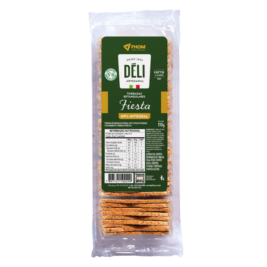 Torrada DÉLI Fiesta 49% Integral 110g