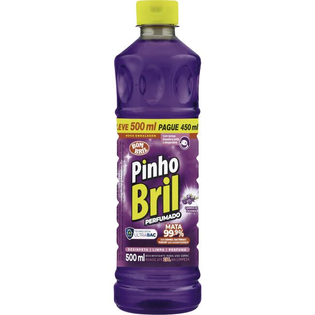 Desinfetante Perfumado Campos de Lavanda Pinho Bril Squeeze Leve 500ml Pague 450ml