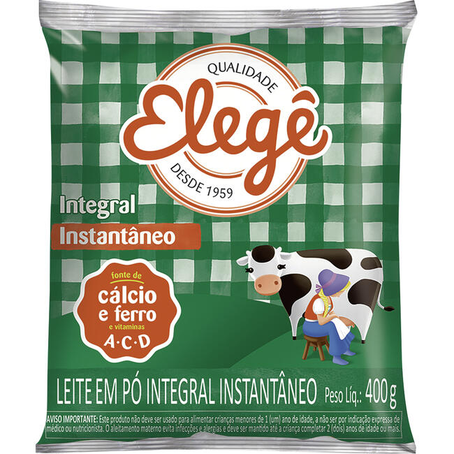 Leite em Pó Elegê Integral instantâneo 400g