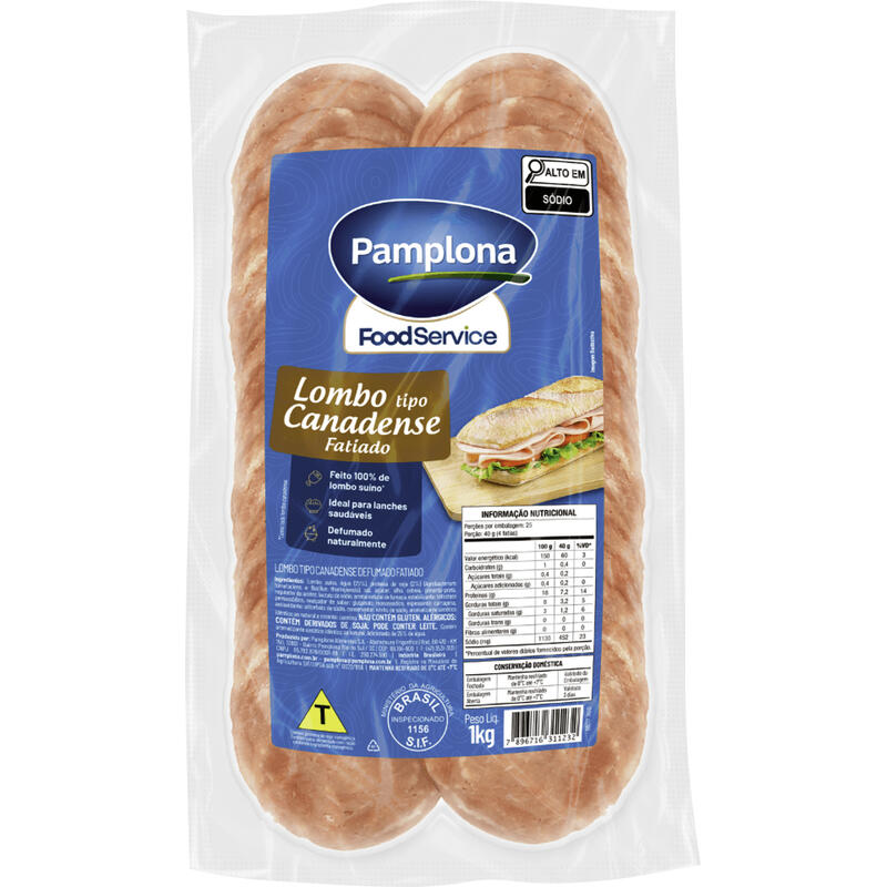 Lombo Canadense Pamplona Defumado Fatiado 1kg