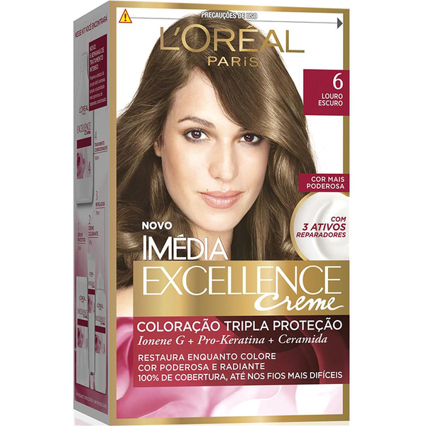 Tintura Permanente Imédia Excellence L’oréal Paris 6.0 Louro Escuro