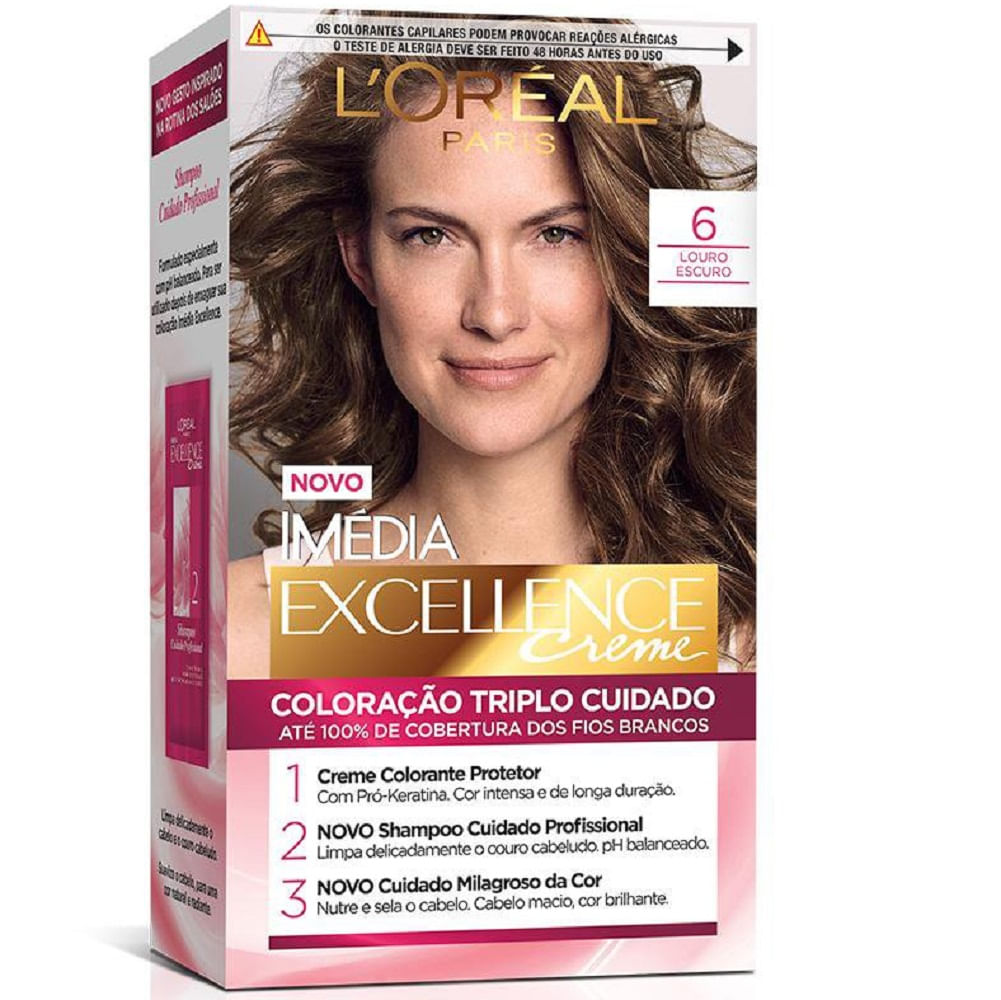 Tintura Permanente Imédia Excellence L’oréal Paris 6.0 Louro Escuro