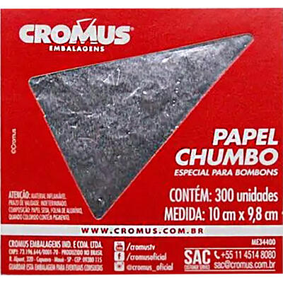 Folha Papel Chumbo Cromus Prata 10x9,8cm 300un