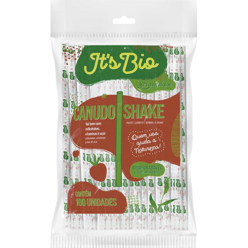 Canudo de Plástico Bio Strawplast Milk Shake 100 un