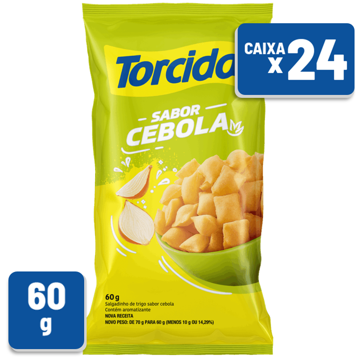 Salgadinho Torcida Cebola Pacote 60g Caixa c/ 24 un