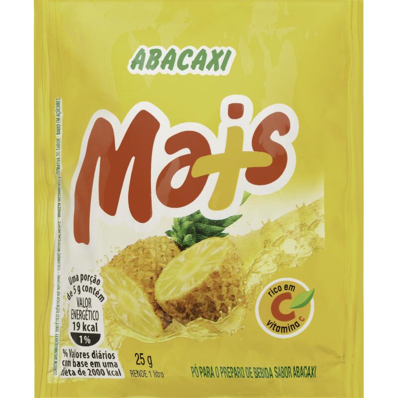 Refresco em Pó Mais Abacaxi 25g