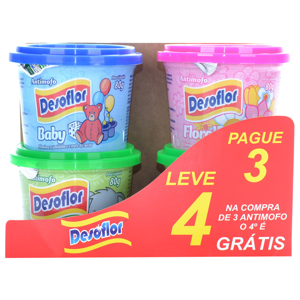 Conjunto Anti Mofo Desoflor Misto Leve 4un Pague 3un 80g