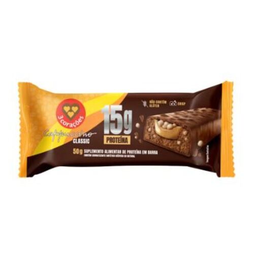 Barra 3 Corações 50g - Classic - 15g de Proteína