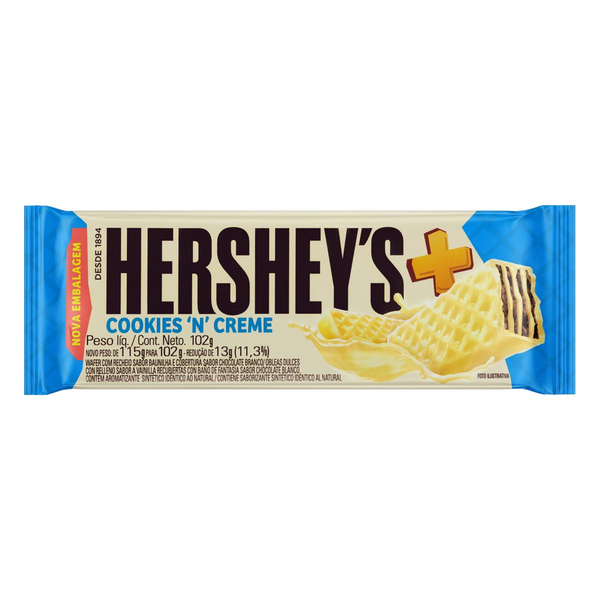 Wafer com Chocolate Cookies n Creme Hersheys 102g