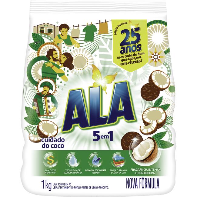 Lava Roupas em Pó Ala Cuidado do Coco 1kg