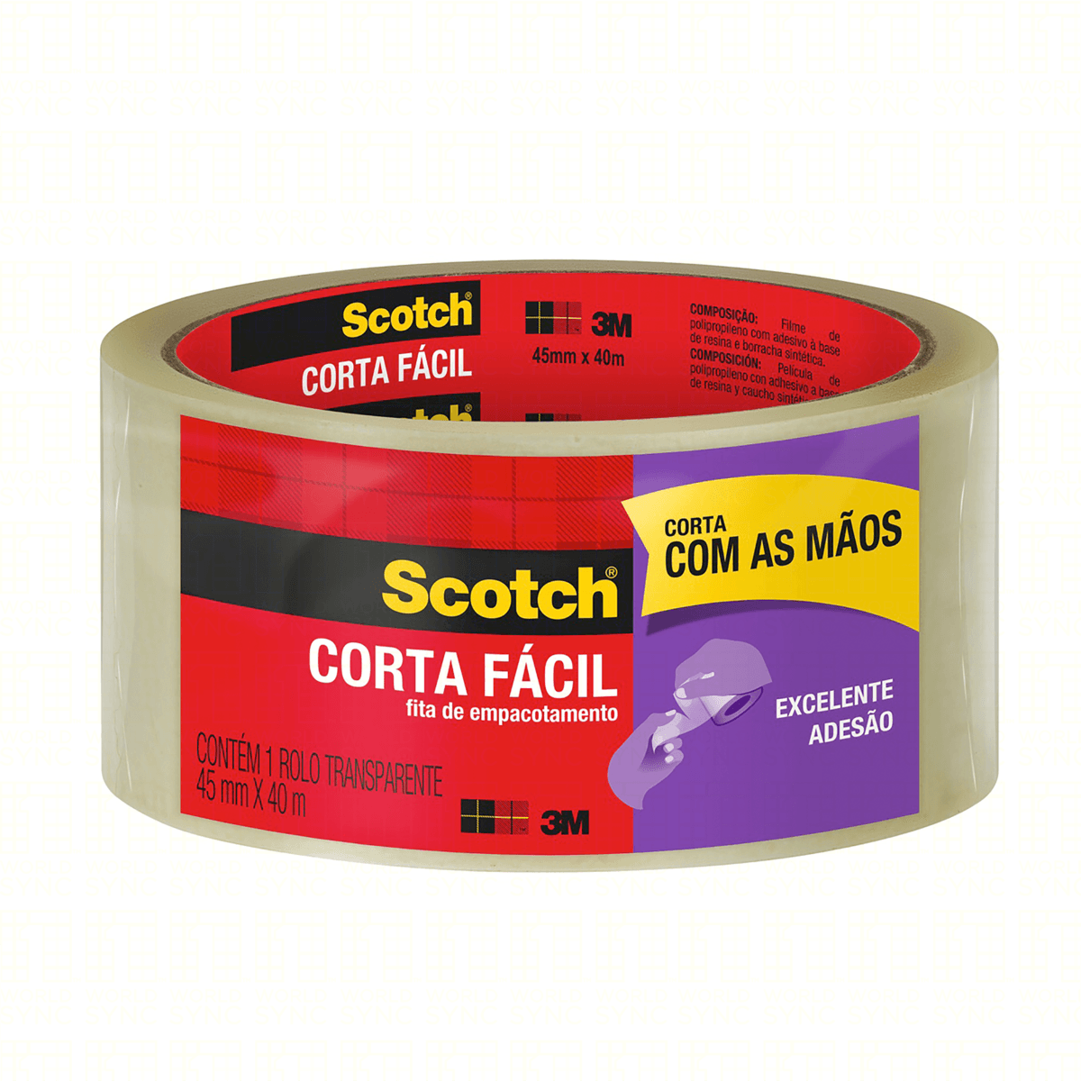 Fita Scotch Transparente Corta Fácil 45mm x 40m