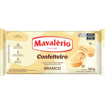 Cobertura de Chocolate Mavalério Confeiteiro Branco 1,01kg
