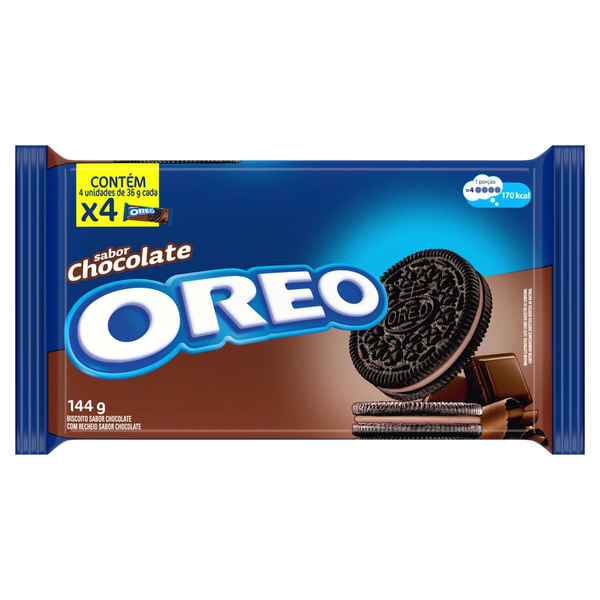 Biscoito Recheado Oreo Chocolate Multipack 144g