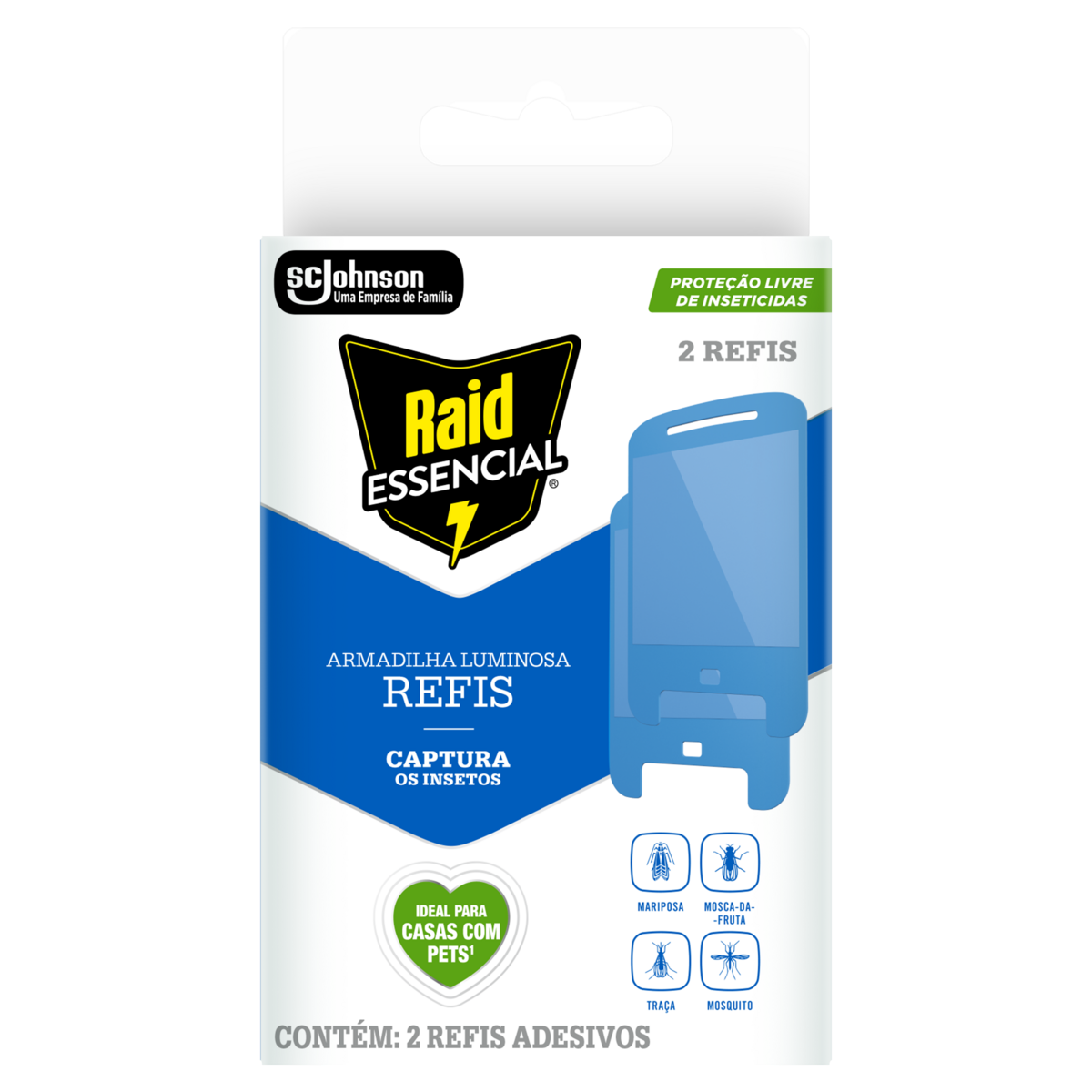 Inseticida Raid Elétrico Armadilha Luminosa Refil Com 2
