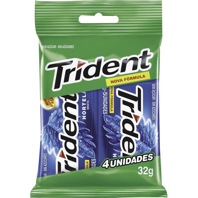 Chiclete Trident Hortelã 4 un
