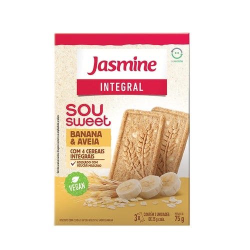 Biscoito Jasmine 75g - Integral - Banana & Aveia