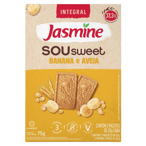 Biscoito Jasmine 75g - Integral - Banana & Aveia