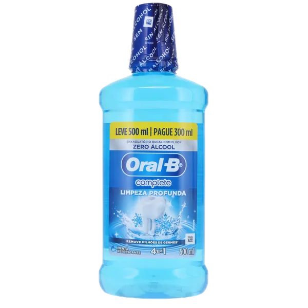 Antisséptico Bucal Oral-B Leve 500ml, Pague 300ml - Complete - Menta