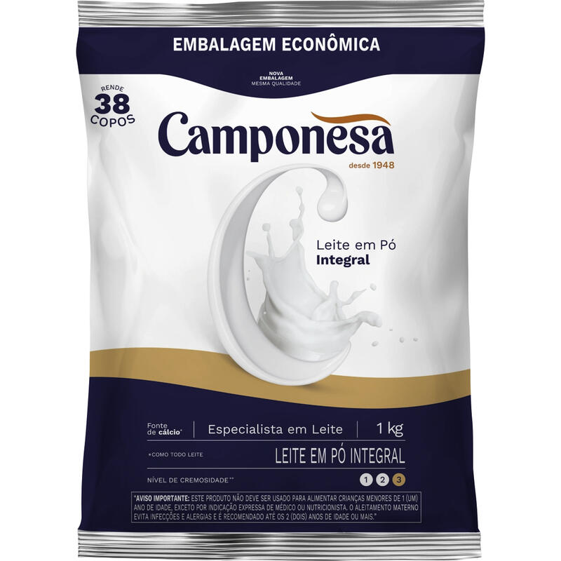 Leite em Pó Camponesa Integral 1kg