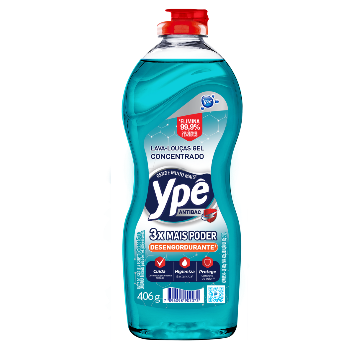 Detergente Gel Ypê Concentrado Antibac 416g