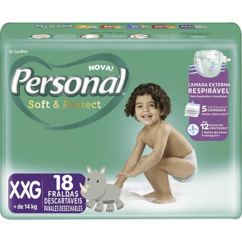 Fralda Descartável Personal Jumbo XXG 18 un