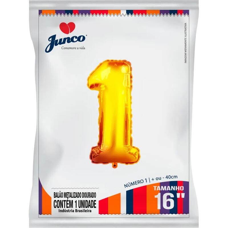 Balão Metalizado Junco 16 Dourado Nº1 un
