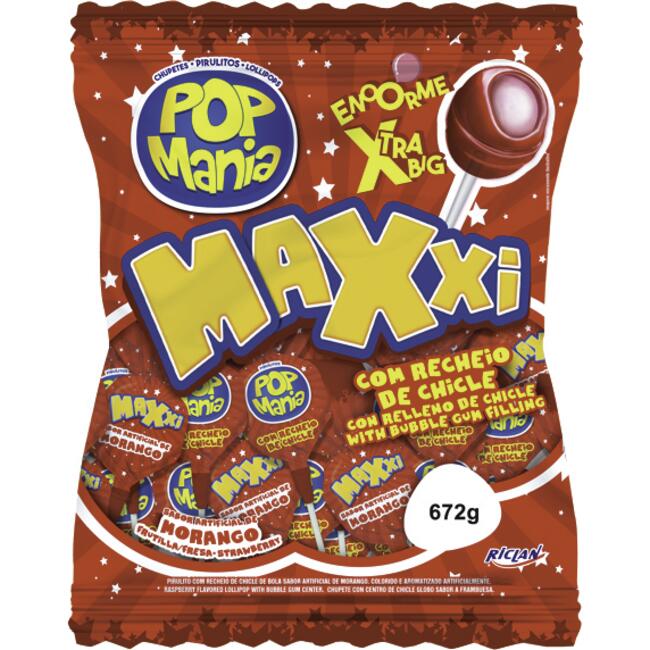 Pirulito Riclan Maxxi Morango 672g