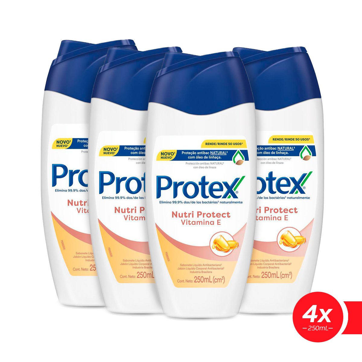 Sabonete Líquido Protex Nutri Protect Vitamina E 250ml - Leve 4 pague 3