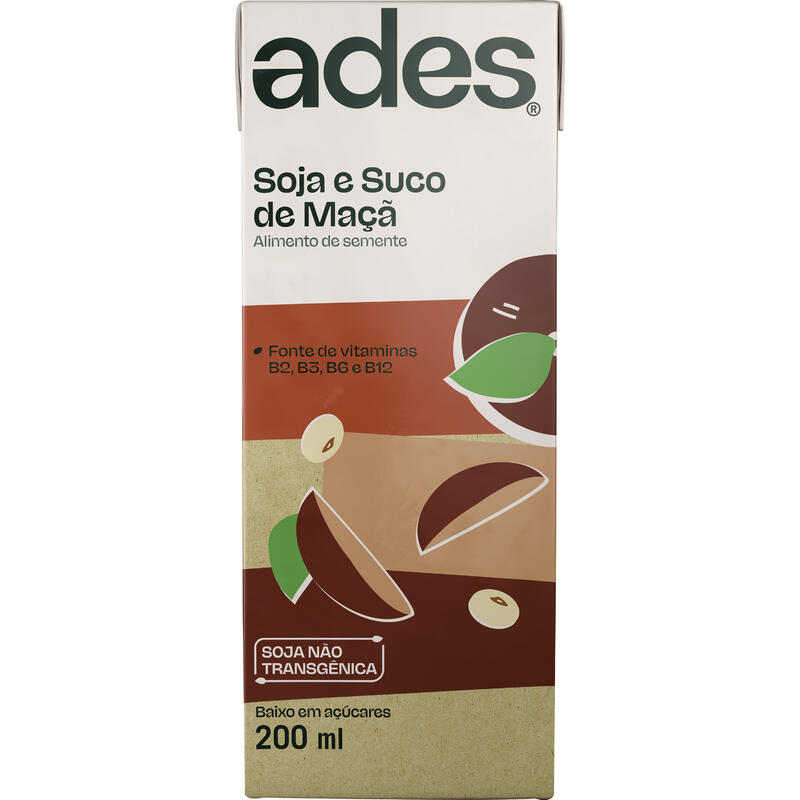 Alimento Ades À Base de Soja Maçã 200ml