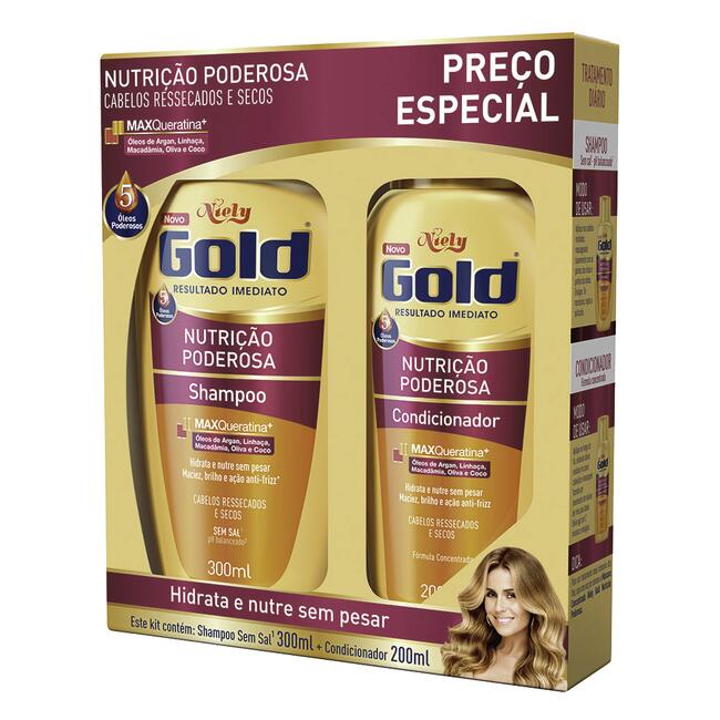Kit Niely Shampoo 300ml+Cond 200ml Nutrição Poderosa