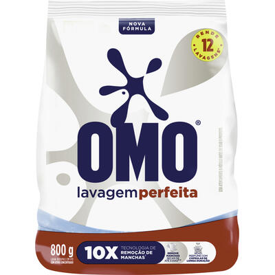 Lava Roupas em Pó Omo Lavagem Perfeita 800g
