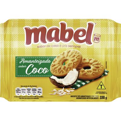 Biscoito Amanteigado Mabel Coco 330g